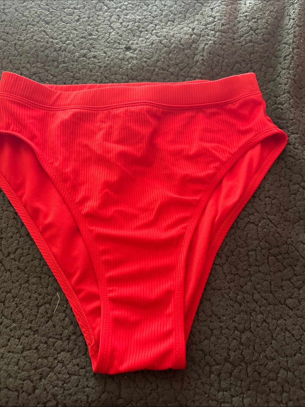 Xhilaration Vibrant Red Ribbed Swim Bottom NEW, women’s lrg